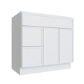 KCD Oslo White Vanity Sink Base Left Drawer Stacking Cabinet - 36" W - product photo