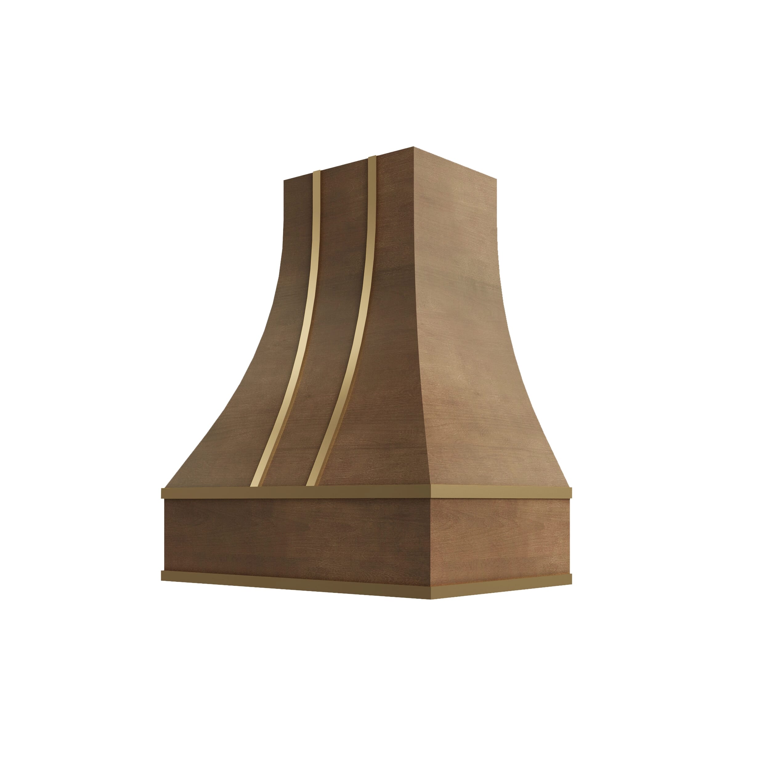 KCD Shaker Kodiak Curved Hood with Brass Strapping - 30" W x 48" H - product photo