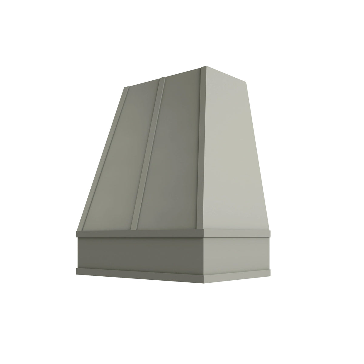 KCD Shaker Moss Tapered Hood with Strapping Flat Trim - 30" W x 48" H - product photo
