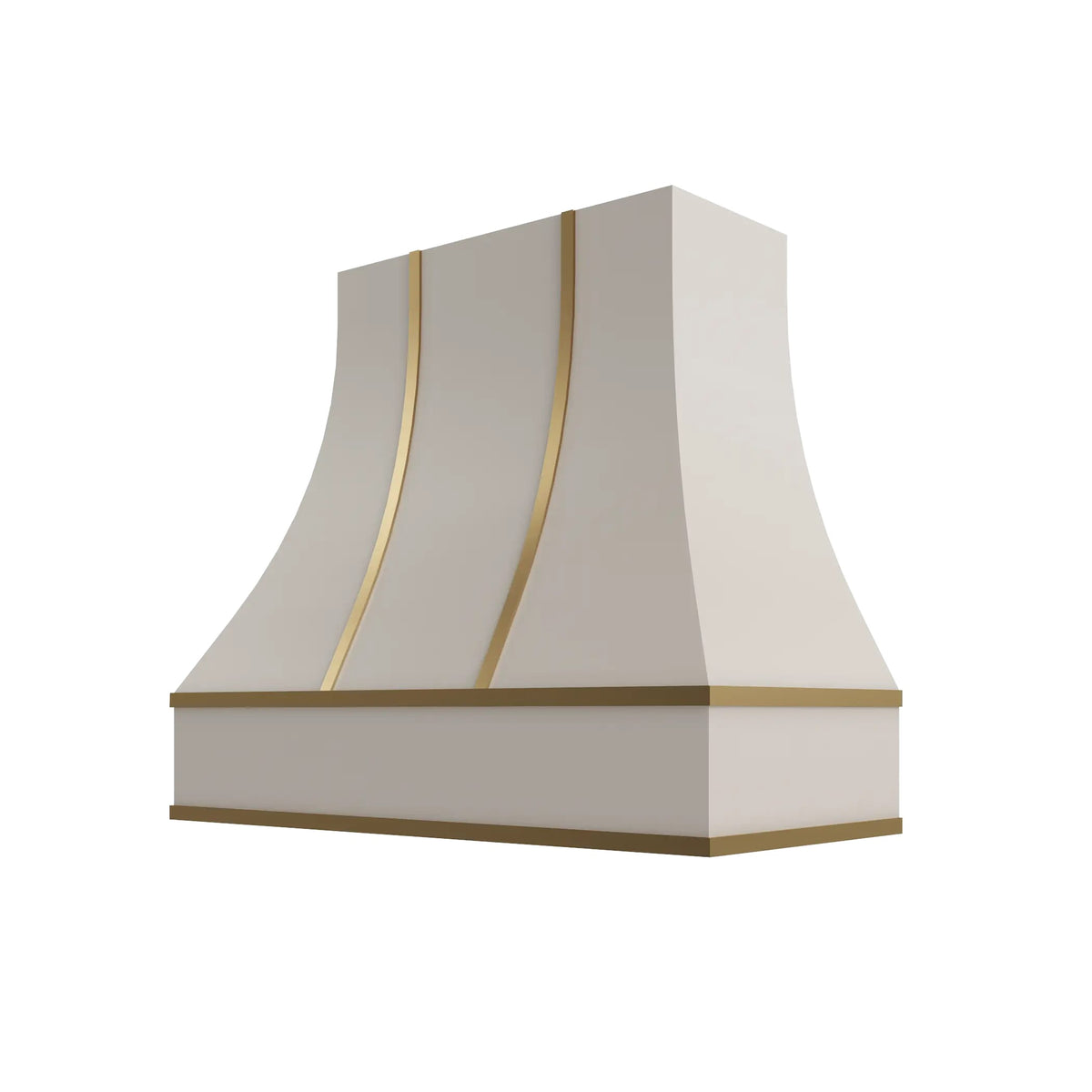 KCD Shaker Sand Curved Hood with Brass Strapping - 42" W x 48" H - product photo
