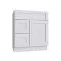 KCD Brooklyn Bright White Vanity Sink Base Left Drawer Stacking Cabinet - 30" W - product photo