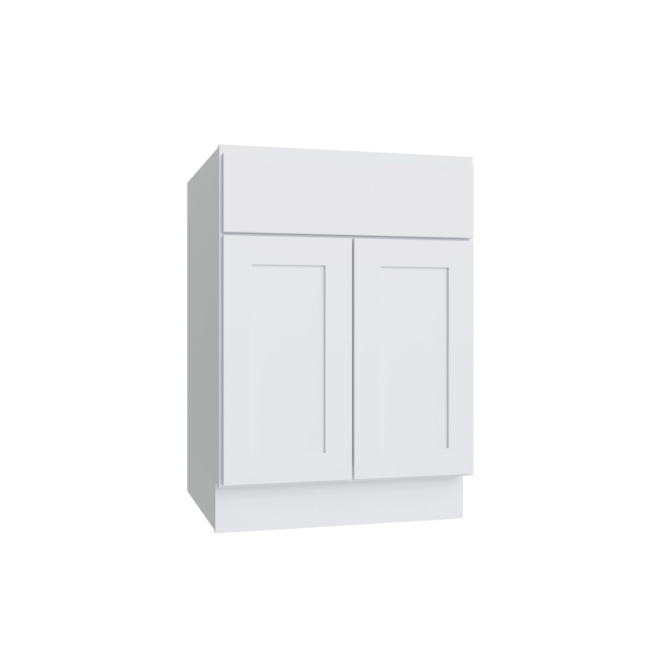 KCD Shaker Designer White Slab Double Door Vanity - 24" W - product photo