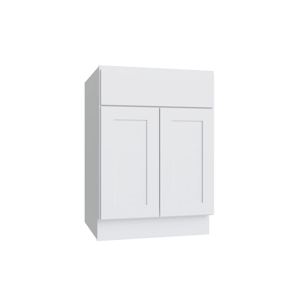 KCD Shaker Designer White Slab Double Door Vanity - 24" W