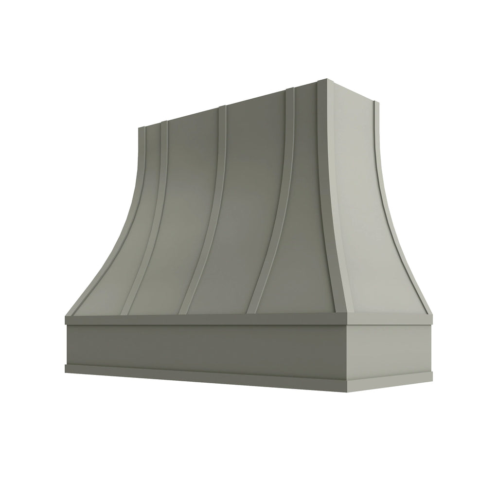 KCD Shaker Moss Curved Hood with Strapping Flat Trim - 48" W x 36" H - product photo