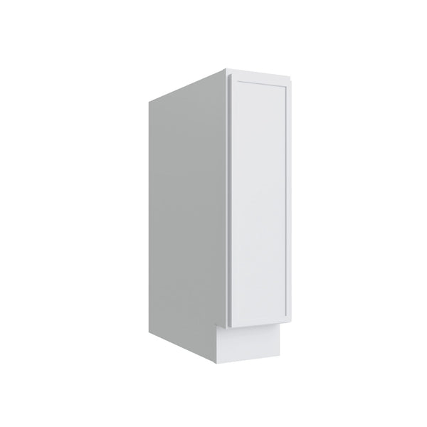 KCD Oslo White Single Door Full Height Base Cabinet - 9" W