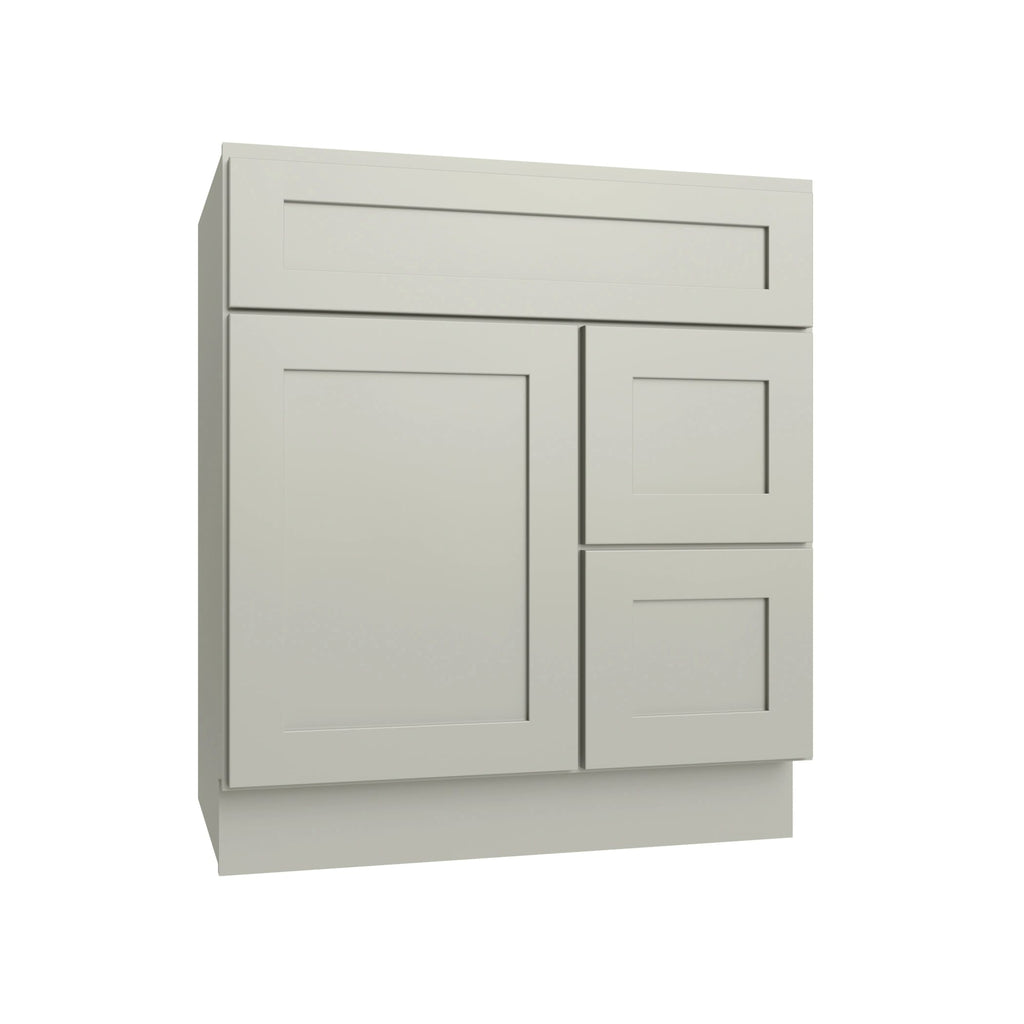 KCD Shaker Moss Vanity Sink Base Right Drawer Stacking Cabinet - 30" W - product photo