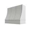 KCD Brooklyn Bright White Sloped Hood with Strapping Flat Trim - 36" W x 30" H - product photo