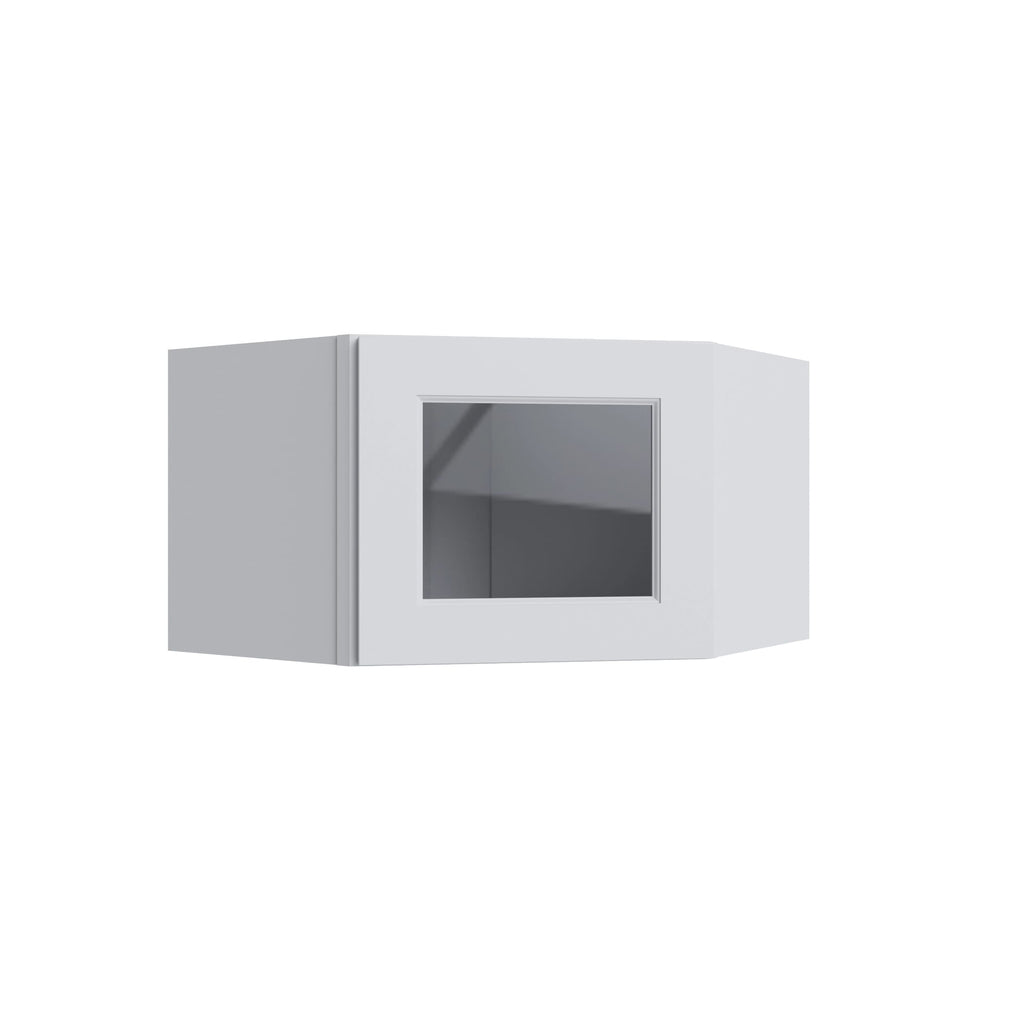 KCD Brooklyn Bright White 15" Corner Wall Stacking Cabinets - 24" W - product photo