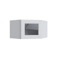 KCD Brooklyn Bright White 15" Corner Wall Stacking Cabinets - 24" W - product photo