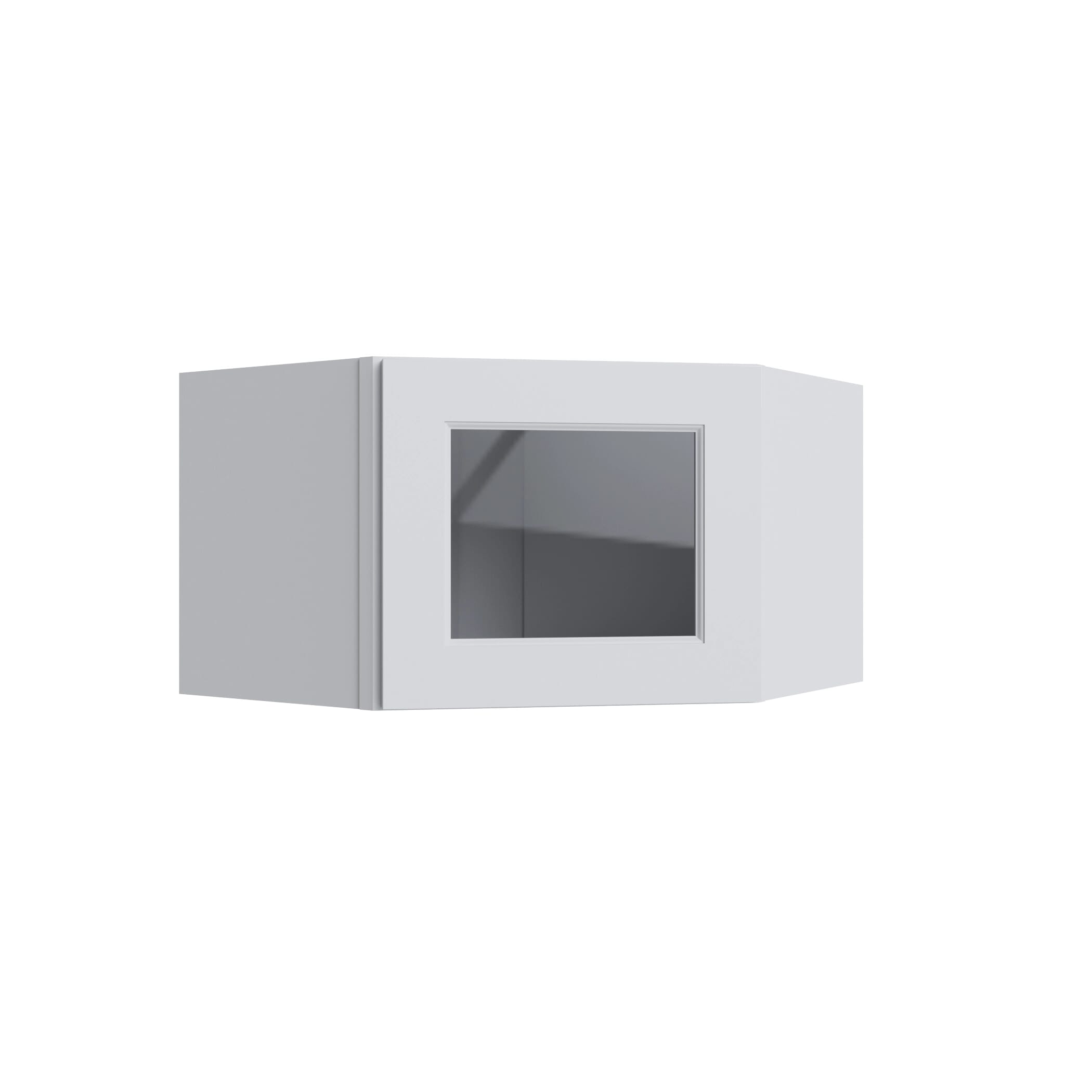 KCD Brooklyn Bright White 15" Corner Wall Stacking Cabinets - 24" W - product photo