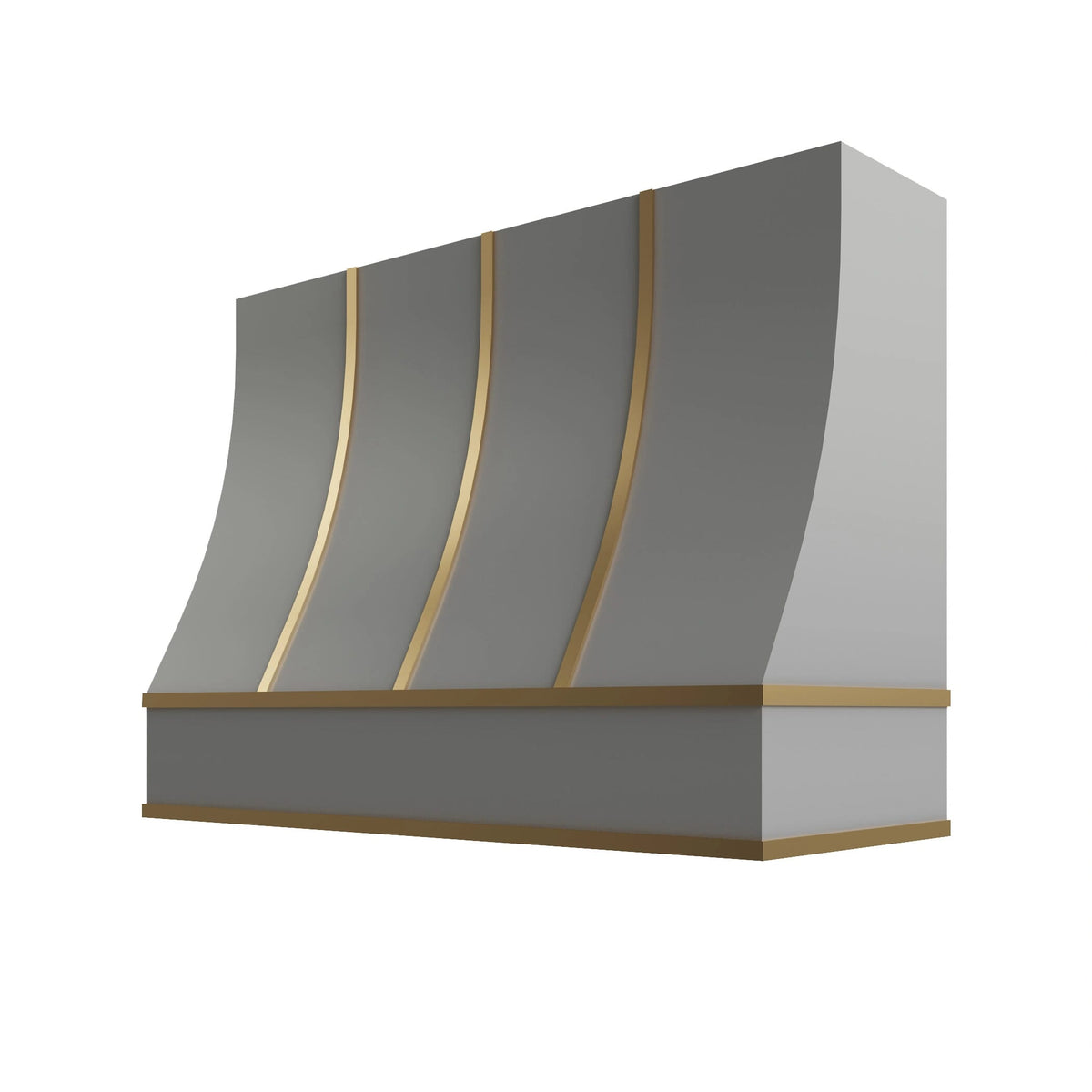 KCD Essential Gray Sloped Hood with Brass Strapping - 48" W x 48" H - product photo