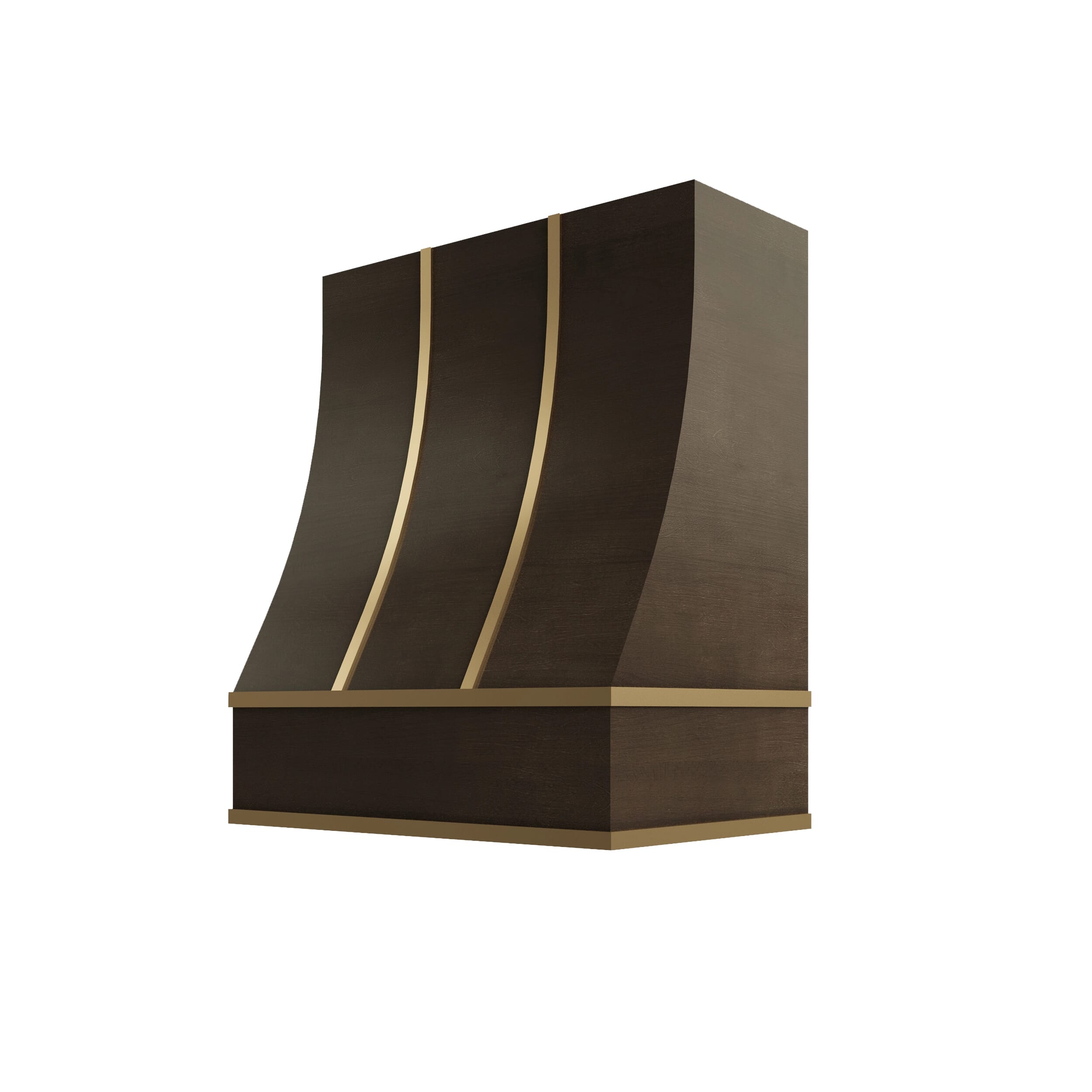 KCD Brooklyn Slate Sloped Hood with Brass Strapping - 30" W x 48" H - product photo