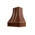 KCD Oslo Classic Walnut Curved Hood with Brass Strapping - 30" W x 36" H - product photo