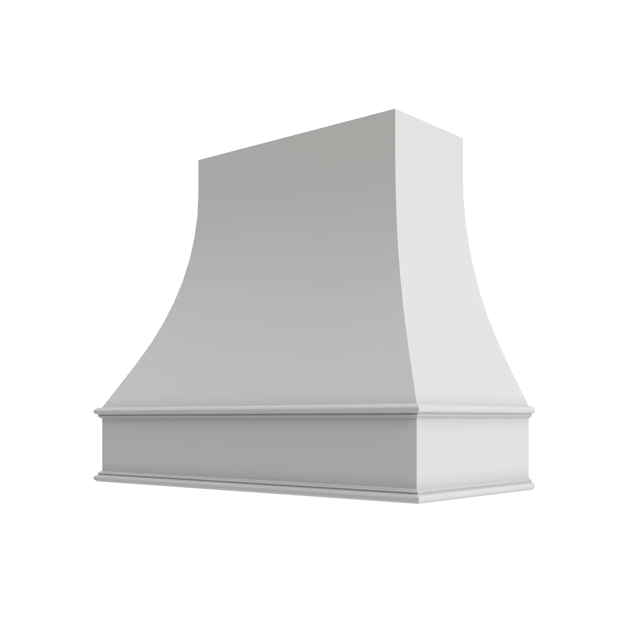 KCD Shaker Designer White Curved Hood Classic Trim - 42" W x 30" H - product photo