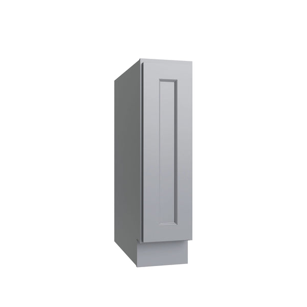 KCD Brooklyn Modern Gray Single Door Full Height Base Cabinet - 9" W