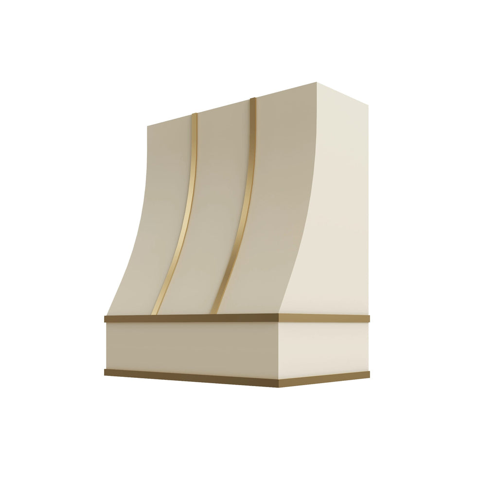 KCD Brooklyn Pearl Sloped Hood with Brass Strapping - 30" W x 30" H - product photo