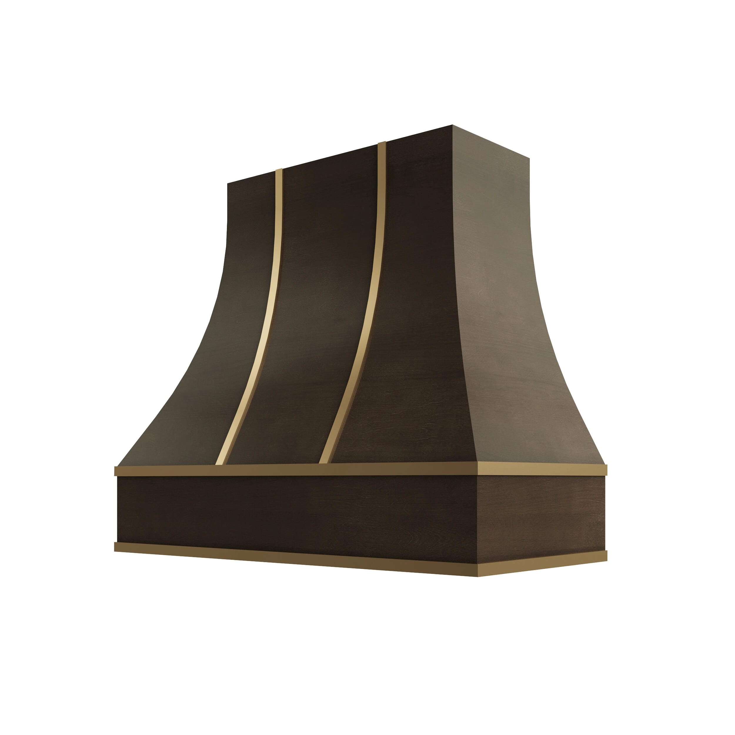 KCD Brooklyn Slate Curved Hood with Brass Strapping - 42" W x 30" H - product photo