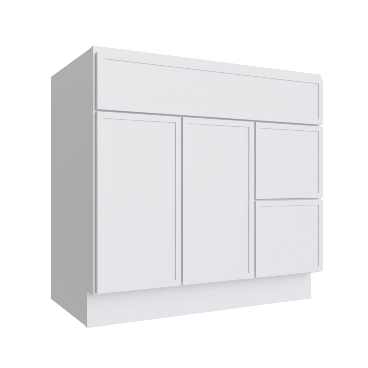 KCD Oslo White Vanity Sink Base Right Drawer Stacking Cabinet - 36" W - product photo