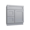KCD Brooklyn Modern Gray Vanity Sink Base Left Drawer Stacking Cabinet - 30" W - product photo