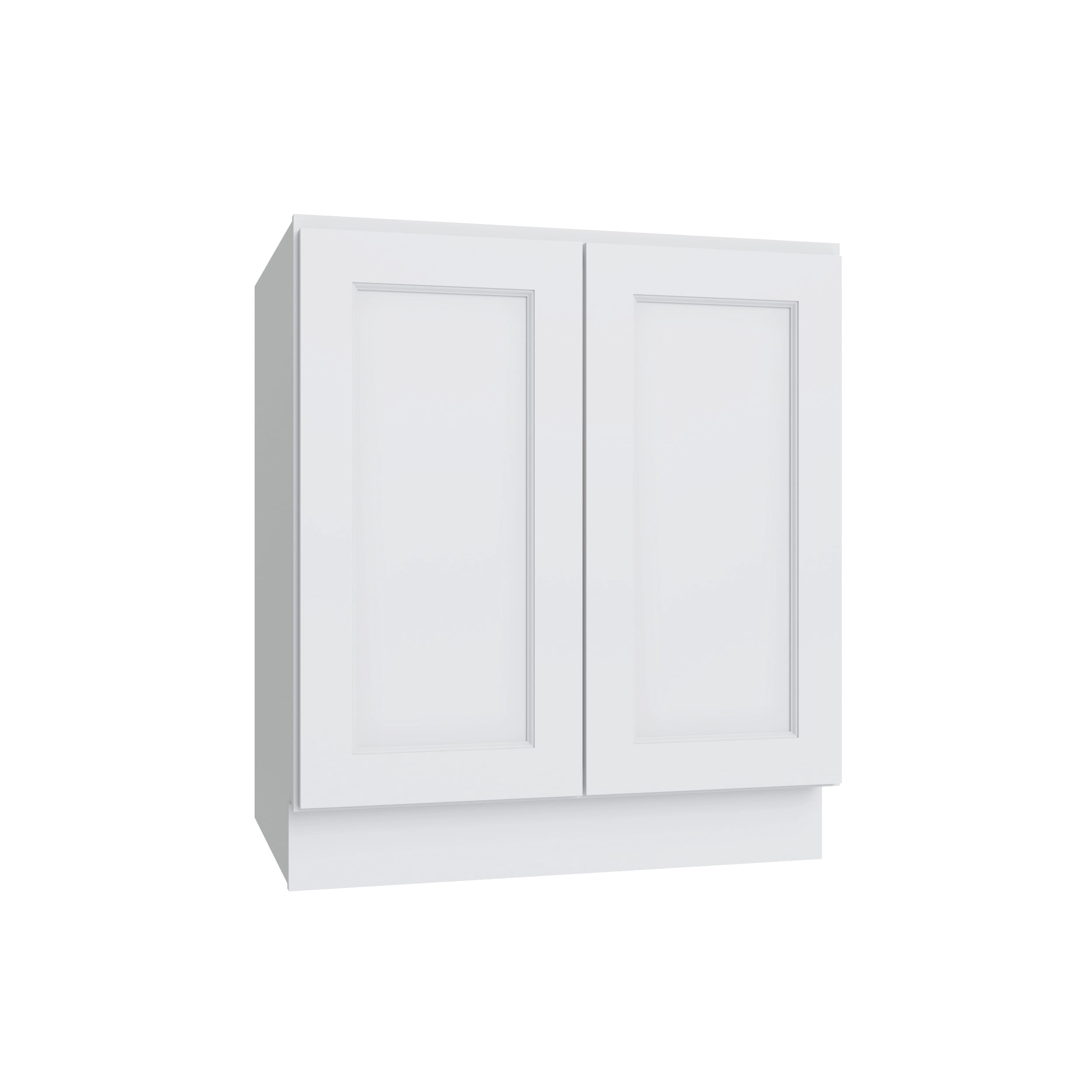 KCD Brooklyn Bright White Full Height Double Door Base Cabinet - 30" W - product photo
