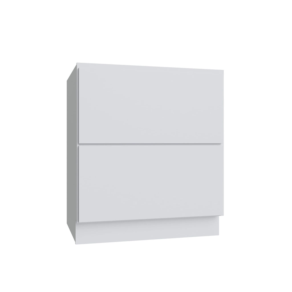 KCD Shaker Designer White Slab 2 Drawer Base Cabinet - 36" W - product photo