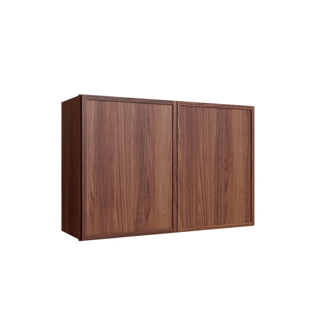 KCD Oslo Classic Walnut Double Door Wall Cabinet - 33" W x 24" H - product photo