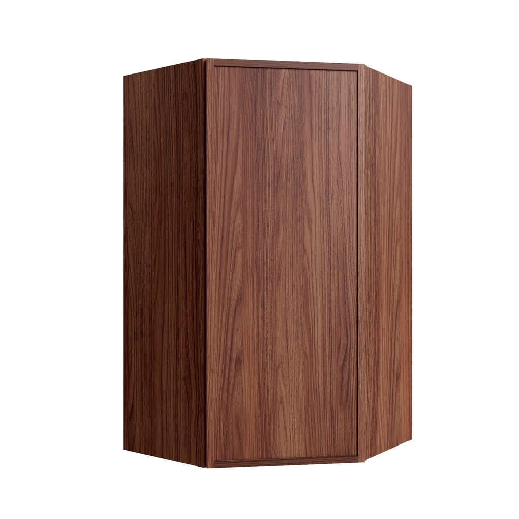 KCD Oslo Classic Walnut Corner Wall Cabinet - 24" W x 42" H - product photo