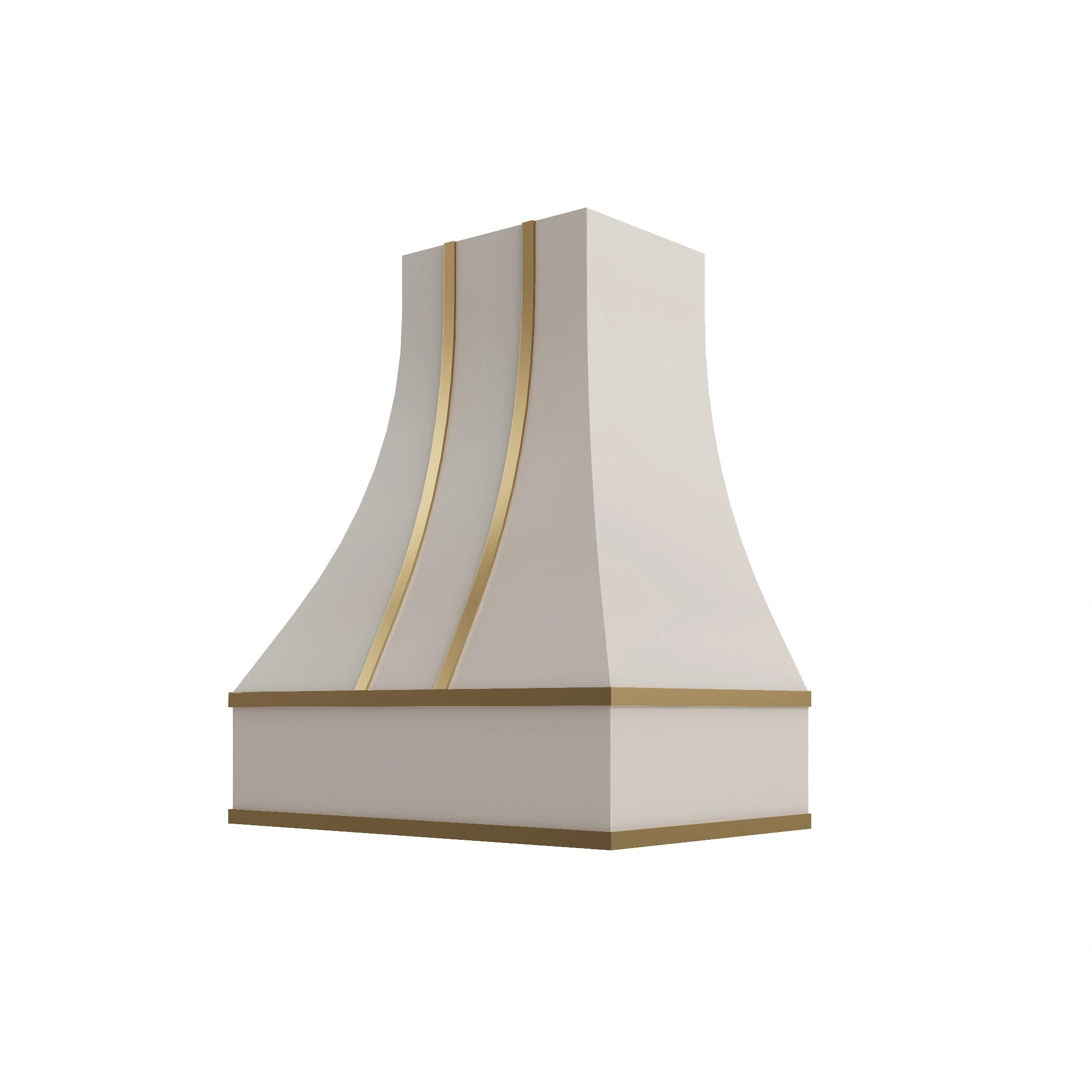 KCD Shaker Sand Curved Hood with Brass Strapping - 30" W x 30" H - product photo