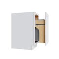 KCD Shaker Designer White Trash Can Base w/ Full Ht Door - 18" W w/ 1 Can - product photo
