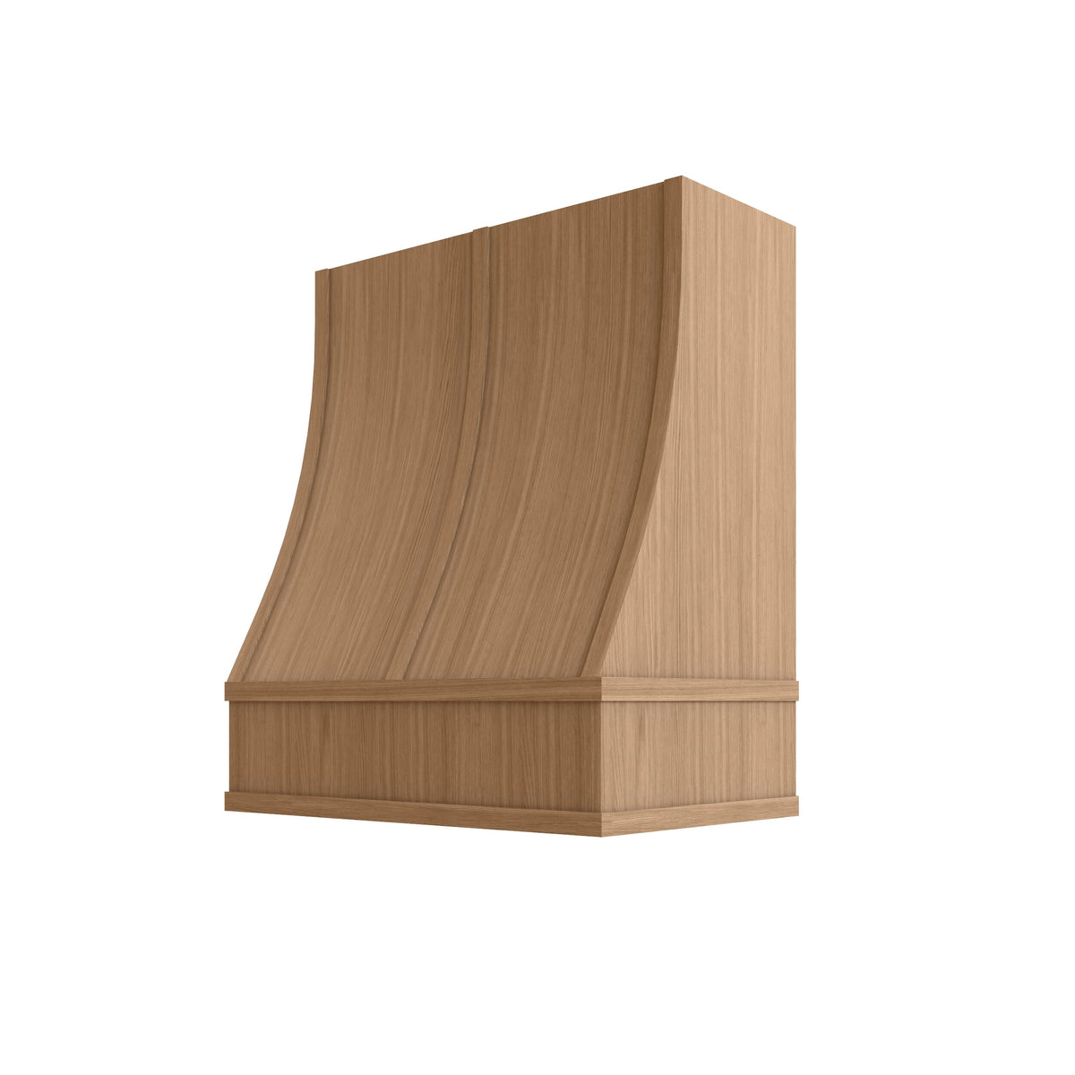 KCD Oslo Oak Sloped Hood with Strapping Flat Trim - 30" W x 30" H - product photo