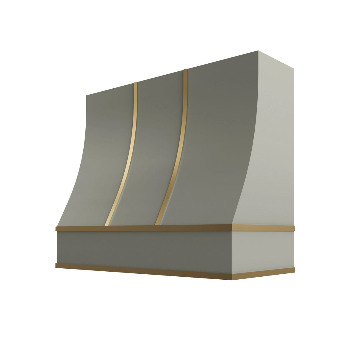 KCD Shaker Moss Sloped Hood with Brass Strapping - 42" W x 48" H - product photo