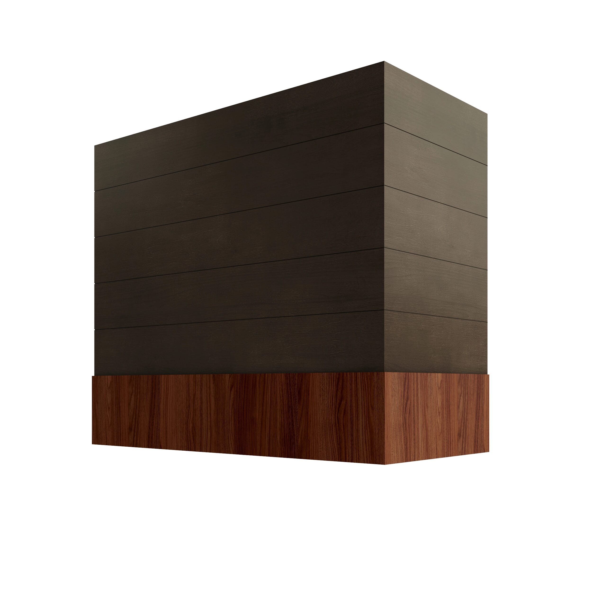 KCD Brooklyn Slate Box Hood with Shiplap Walnut Band - 36" W x 36" H - product photo