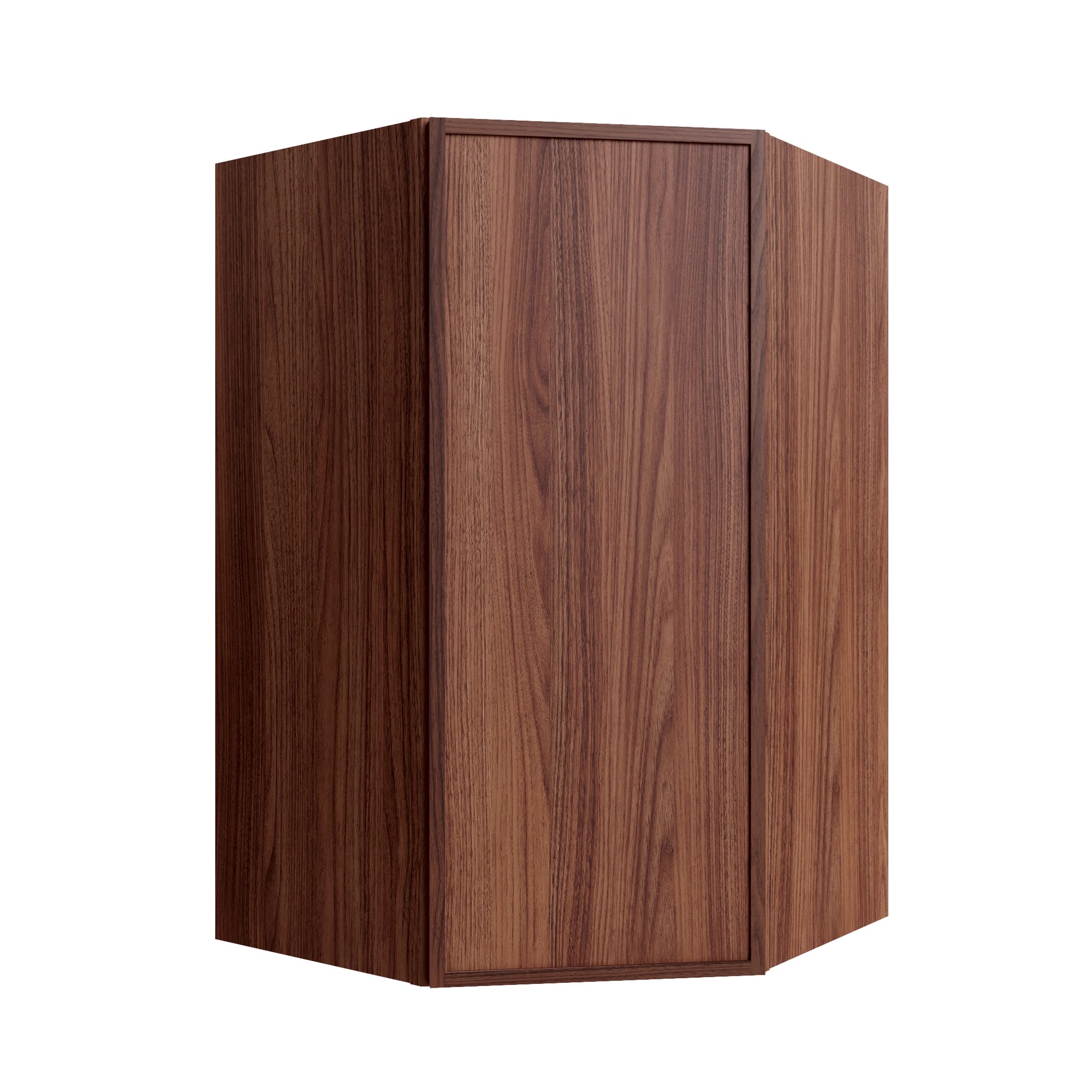 KCD Oslo Classic Walnut Corner Wall Cabinet - 27" W x 36" H - product photo