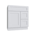 KCD Brooklyn Bright White Vanity Sink Base Right Drawer Stacking Cabinet - 30" W - product photo