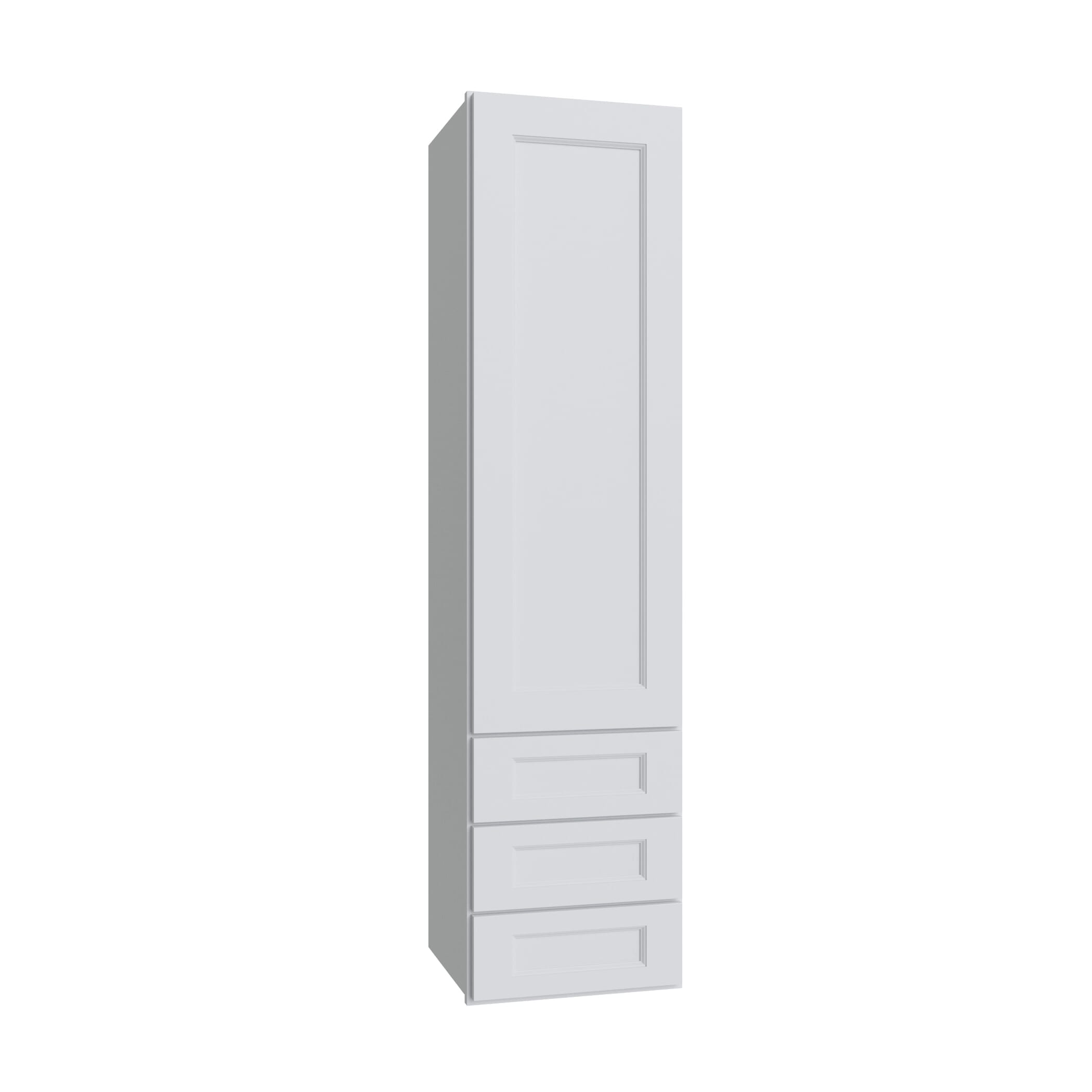 KCD Brooklyn Bright White Wall Twr w/ 3 Drws - 15" W x 60" H x 14.5" D - product photo