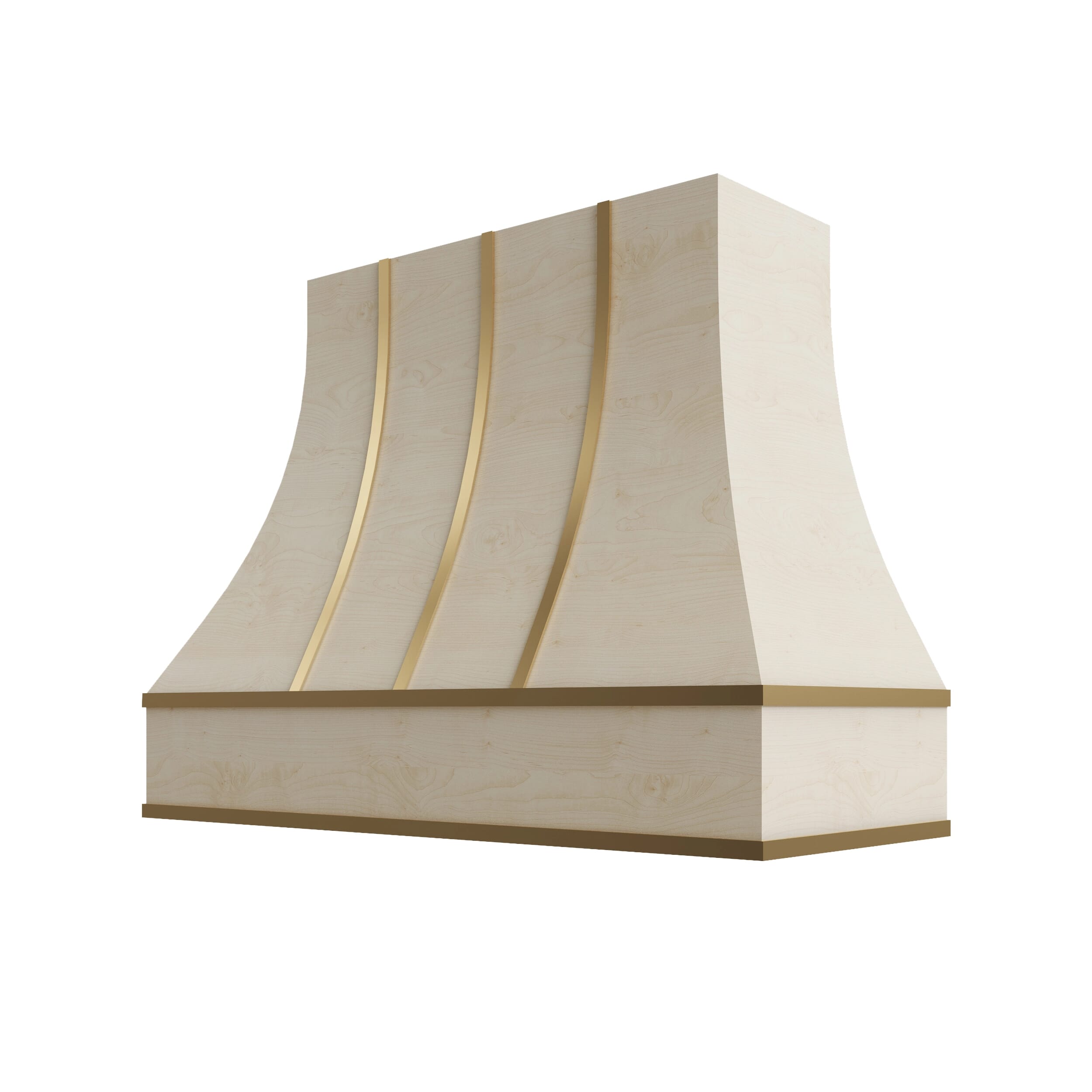KCD Raw Curved Hood with Brass Strapping - 48" W x 36" H - product photo