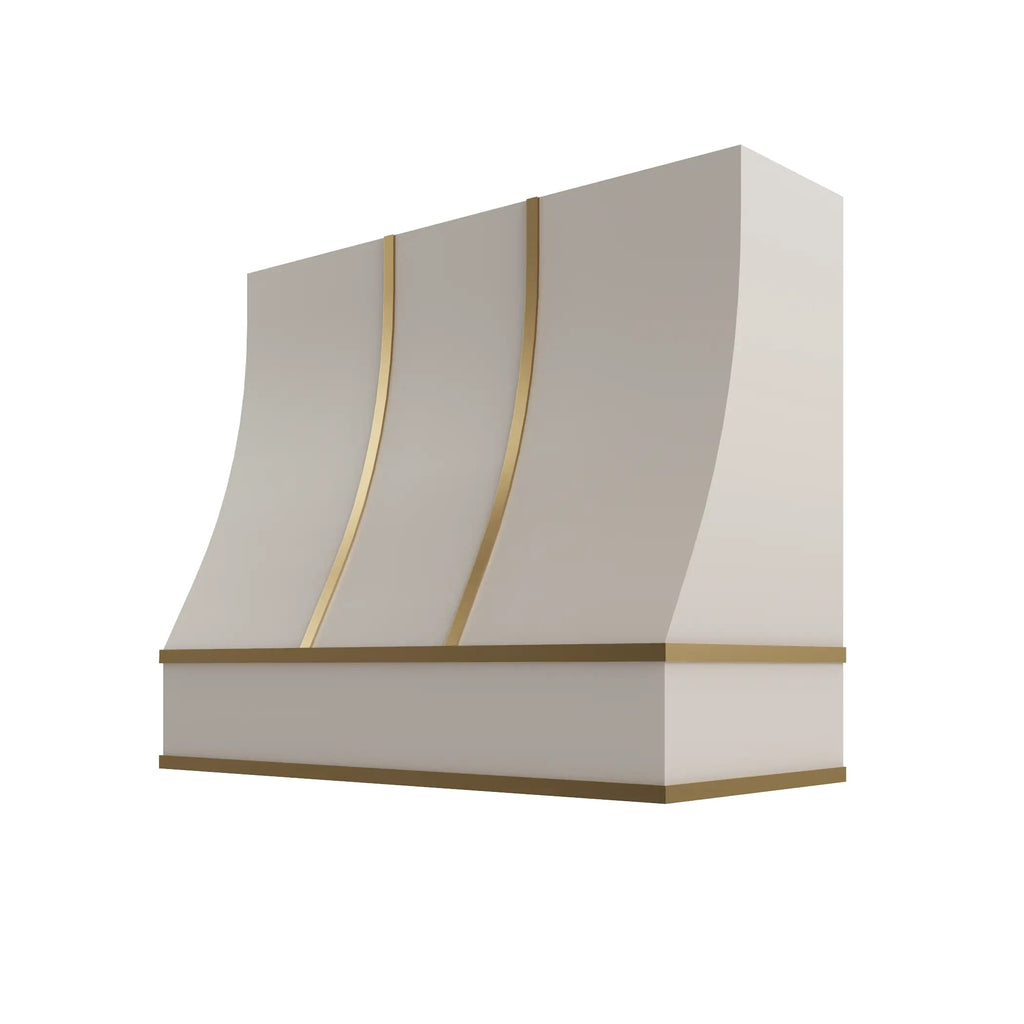 KCD Shaker Sand Sloped Hood with Brass Strapping - 42" W x 48" H - product photo