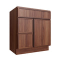 KCD Oslo Classic Walnut Vanity Sink Base Left Drawer Stacking Cabinet - 30" W - product photo