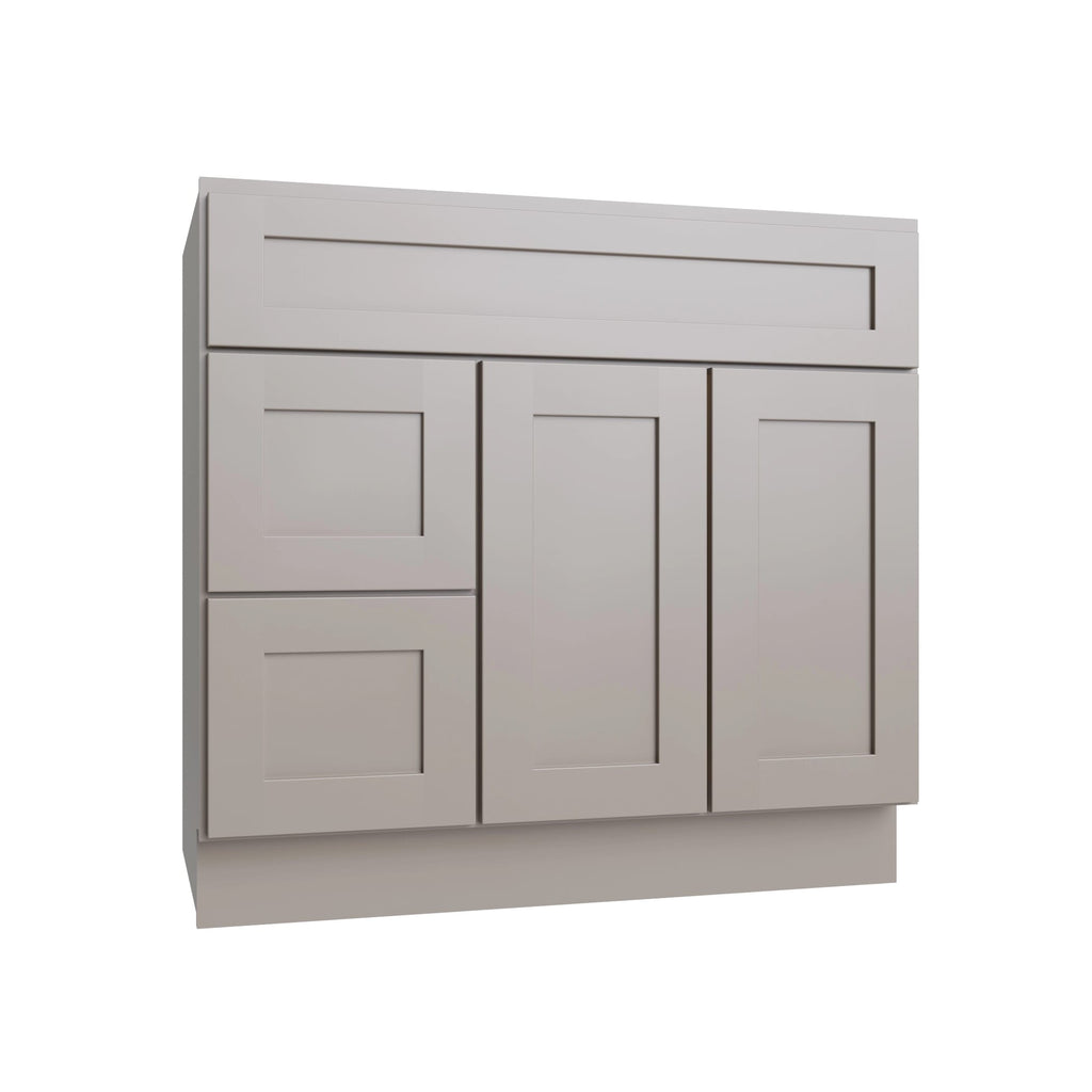 KCD Shaker Sand Vanity Sink Base Left Drawer Stacking Cabinet - 36" W - product photo