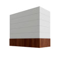 KCD Brooklyn Bright White Box Hood with Shiplap Walnut Band - 30" W x 36" H - product photo