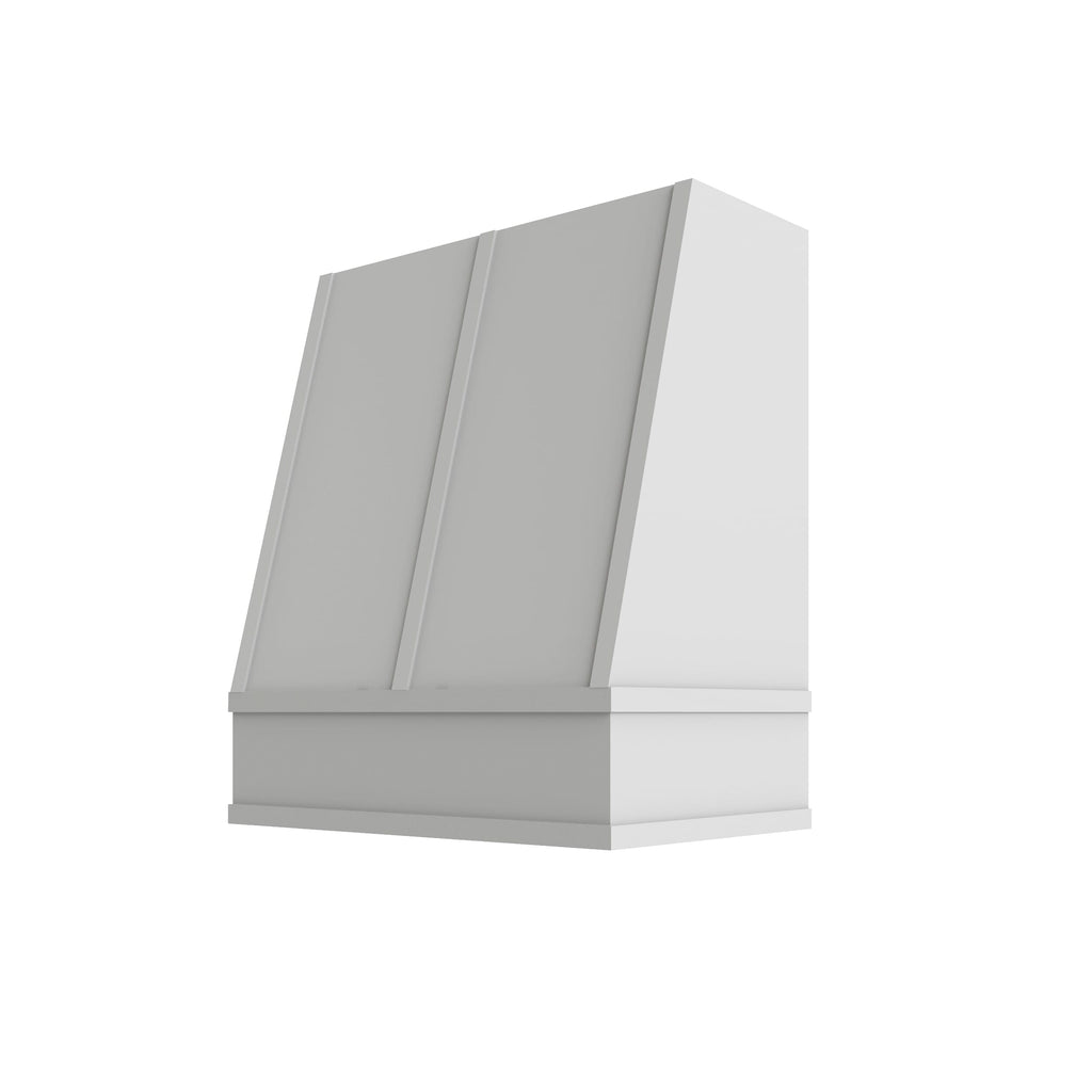 KCD Oslo White Angled Hood with Strapping Flat Trim - 30" W x 30" H - product photo