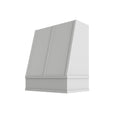 KCD Oslo White Angled Hood with Strapping Flat Trim - 30" W x 30" H - product photo