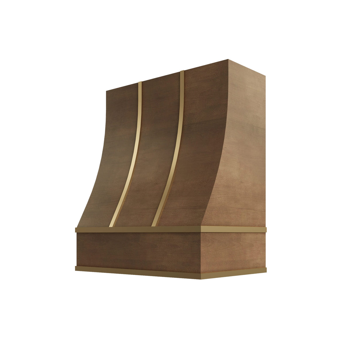 KCD Shaker Kodiak Sloped Hood with Brass Strapping - 30" W x 36" H - product photo