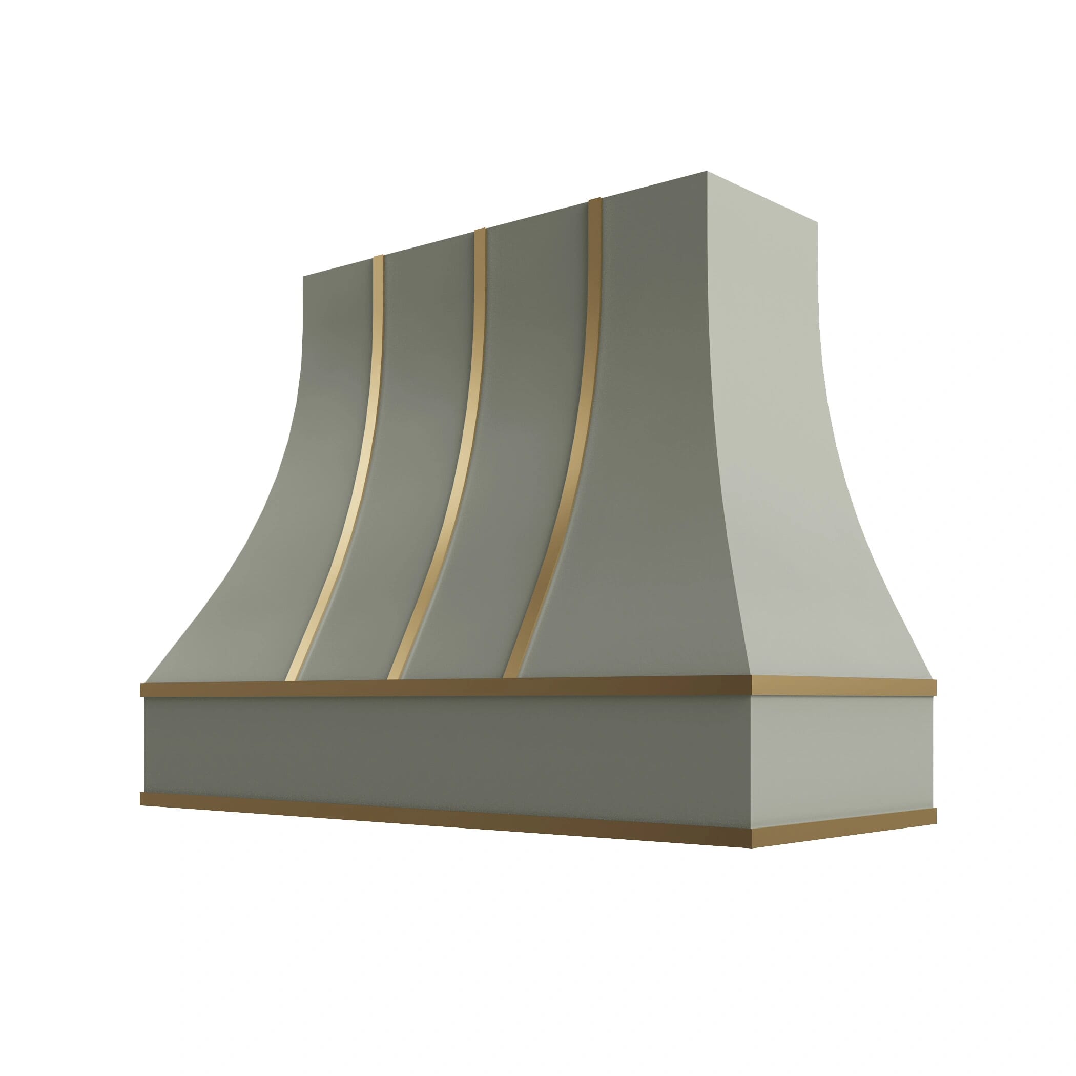 KCD Shaker Moss Curved Hood with Brass Strapping - 48" W x 36" H - product photo