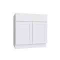 KCD Shaker Designer White Slab Double Door Standard Base Cabinet - 33" W - product photo