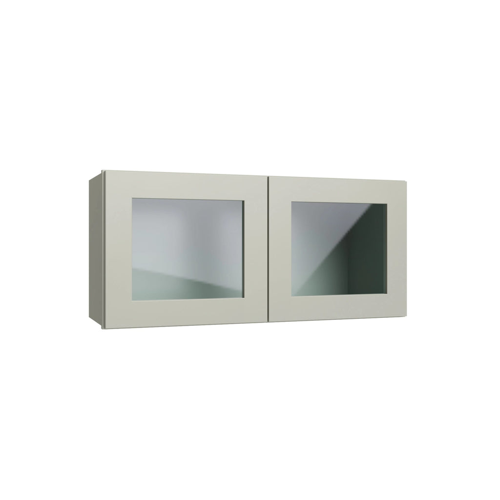 KCD Shaker Moss 27" W x 15" H Wall Stacking Cabinet with Glass (Double Door) - product photo