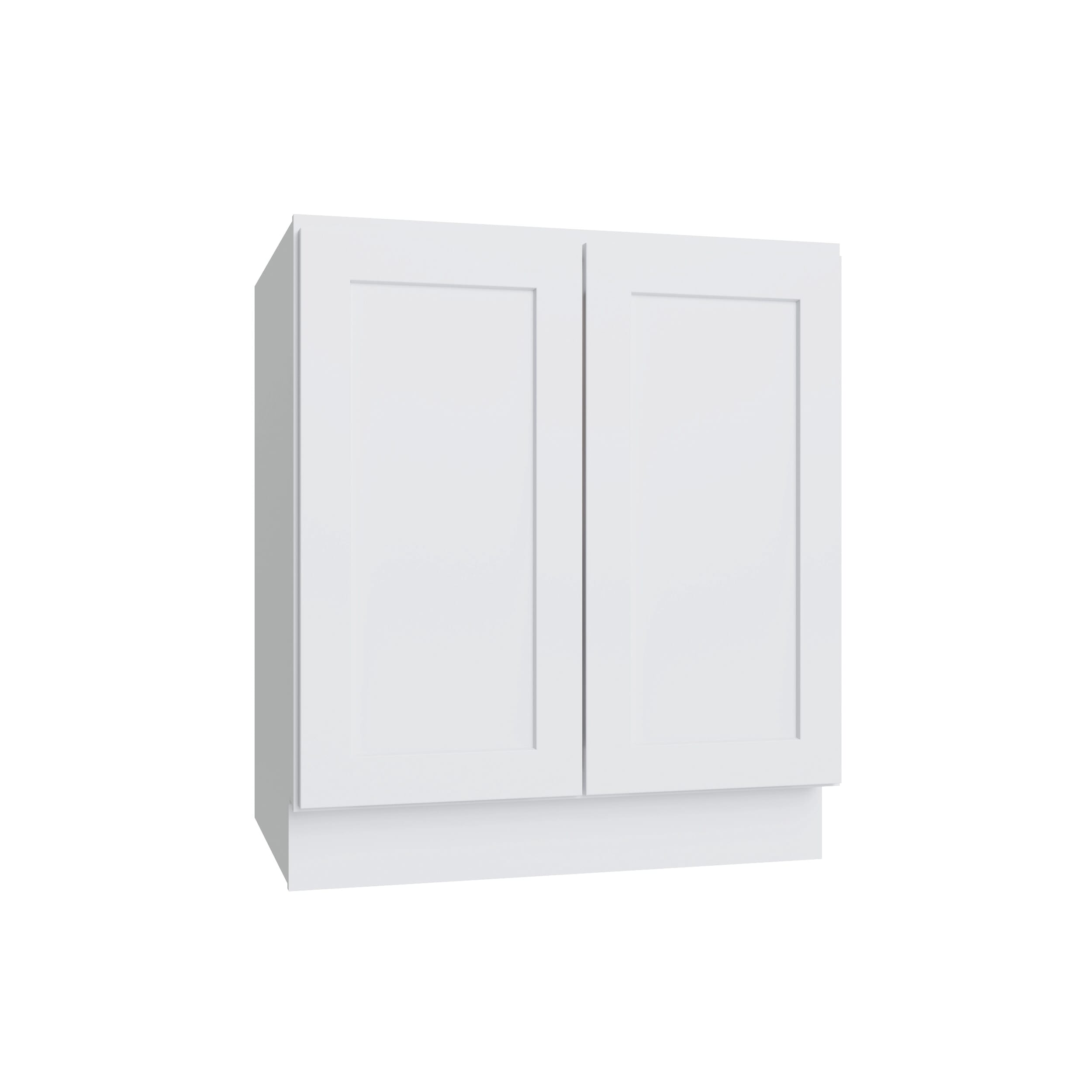 KCD Shaker Designer White Full Height Double Door Base Cabinet - 42" W - product photo