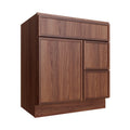 KCD Oslo Classic Walnut Vanity Sink Base Right Drawer Stacking Cabinet - 30" W - product photo