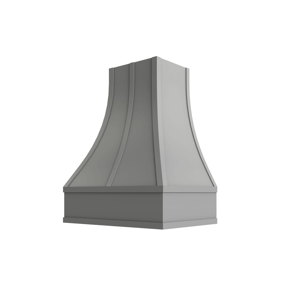 KCD Brooklyn Modern Gray Curved Hood with Strapping Flat Trim - 30" W x 30" H - product photo