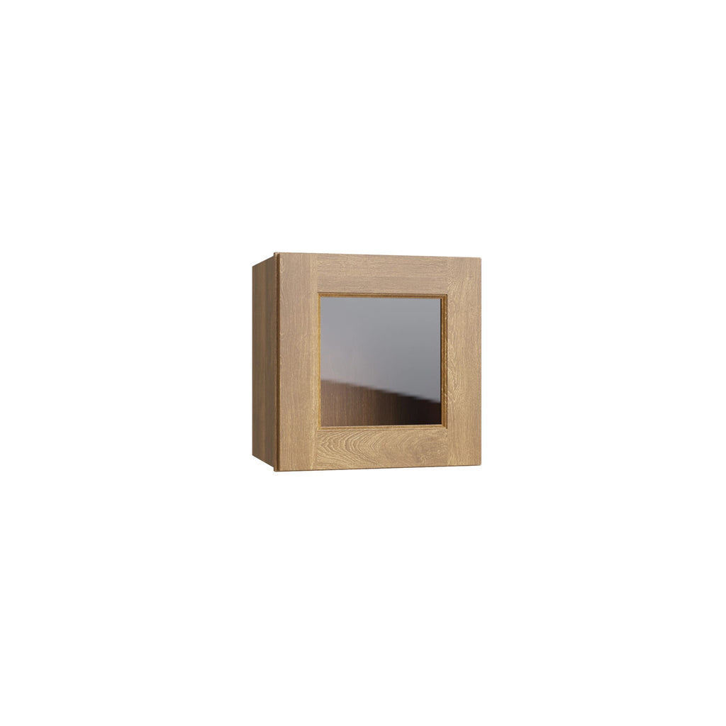 KCD Brooklyn Fawn 15" Wall Stacking Cabinets with Glass - product photo